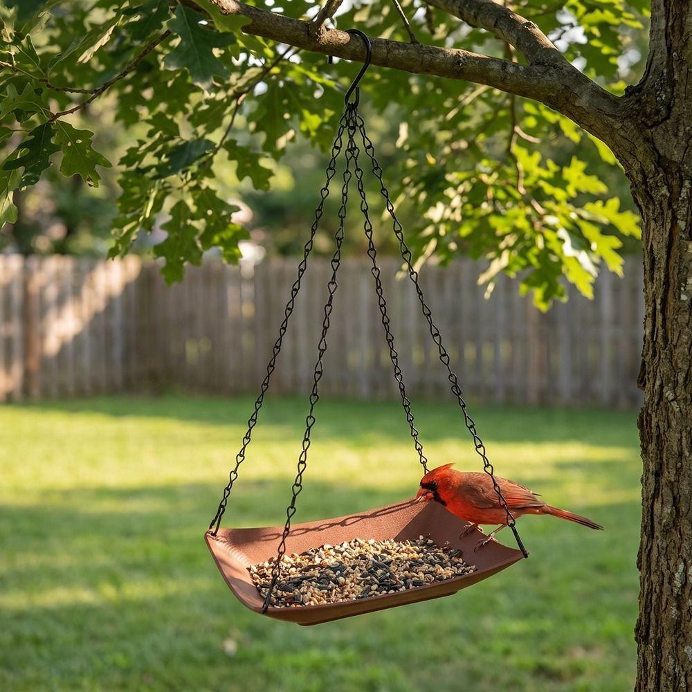 Open Bowl-shaped Hanging Bird Feeder Thickened Bird Feeding Platform Hummingbird Feeder Balcony