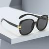 New In Sun Glasses for Women Modern Fashion Purple Orange Gradient Decorative Glasses Transparent Plastic Frame Metal