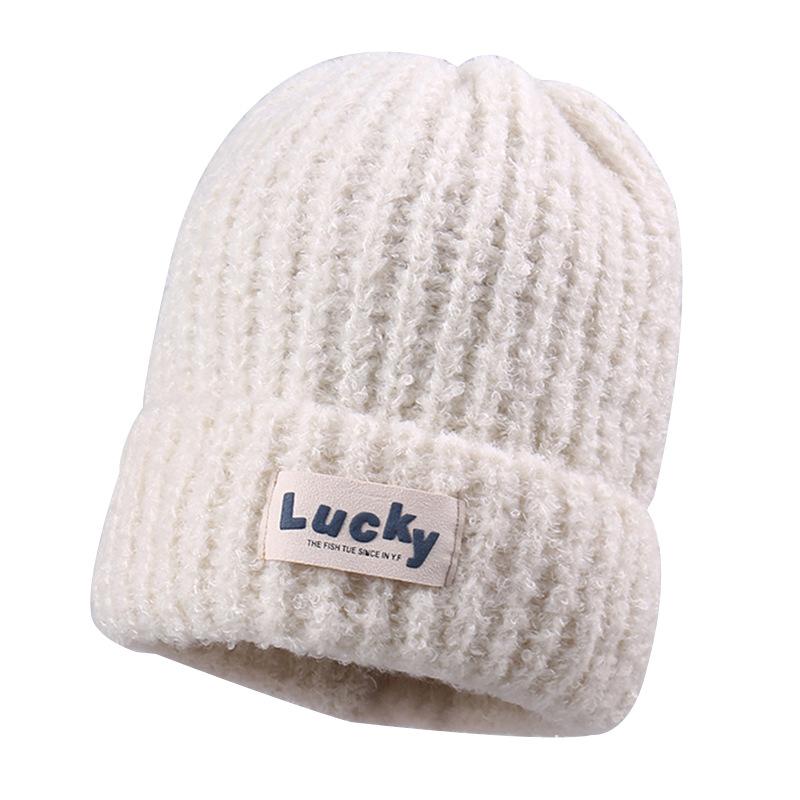 New knitted wool hat children's autumn and winter fashion versatile ear protection warm thickened cold cover cold hat