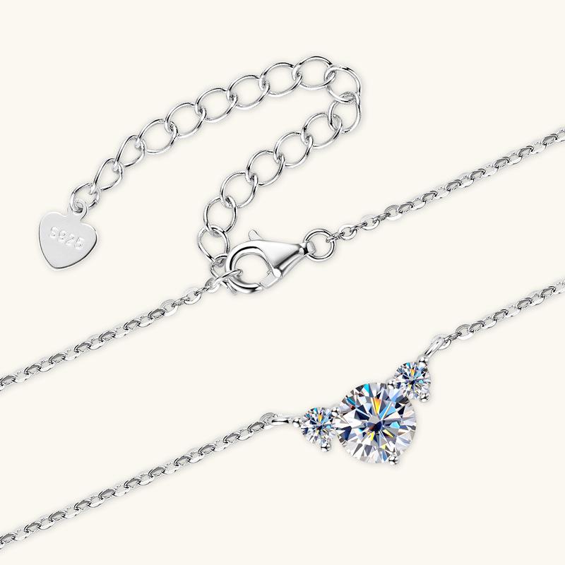 Fashion Trendy Versatile Moissanite Necklace Unique Design Clavicle Chain D VVS1 Delicate Premium Jewelry For Women