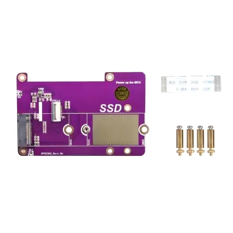 PCIE M.2 NVME SSD Expansion Board For RPI5 Supports Gen3 PCIExpress Storage Space Increase