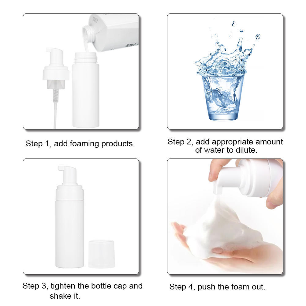 1pc 150ML(5.2oz) Foam Bottle Mousse Soap Foaming Pump Bottle Plastic White Empty Refillable