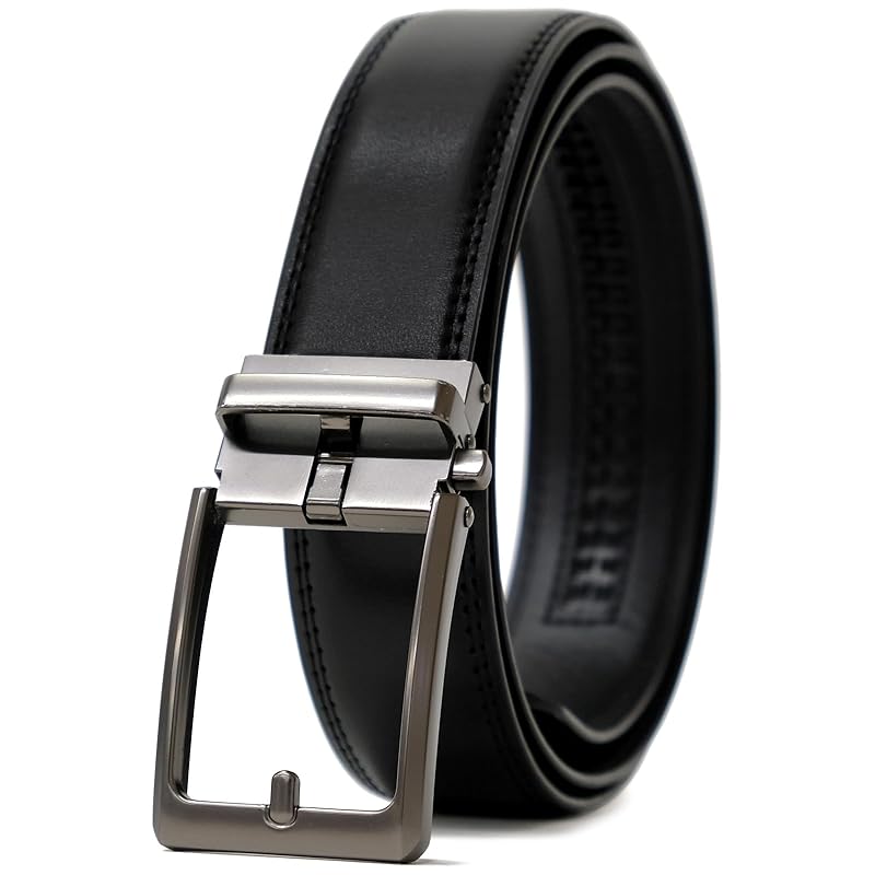 

[BEEL] veil belt men s business cowhide Auto lock type big size men s belt easy to use suit belt suit No hole stepless adjustment black