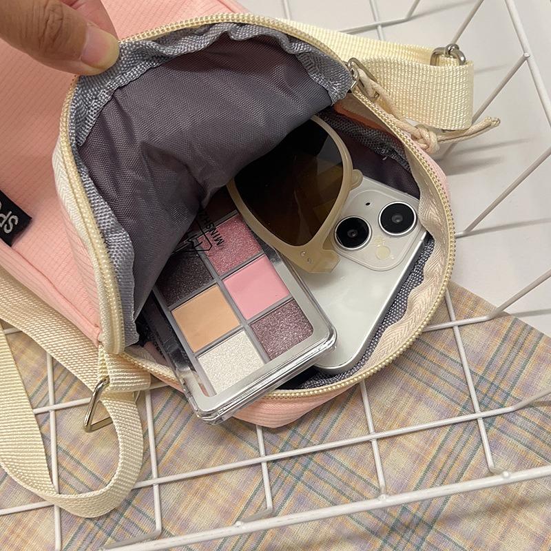 Multi-color mobile phone bag, large-capacity shoulder bag, simple and fashionable messenger bag, solid color change bag, nylon small backpack.
