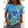 Women's T ShirtFloral Graphic Geometric Vintage Stylish Classic Short Sleeved Crew Neck Regular Tops Daily Weekend Prints Summer