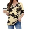 Women's T Shirt Tee Print Button Short Sleeve Daily Weekend Fashion Basic V- Neck Regular Top
