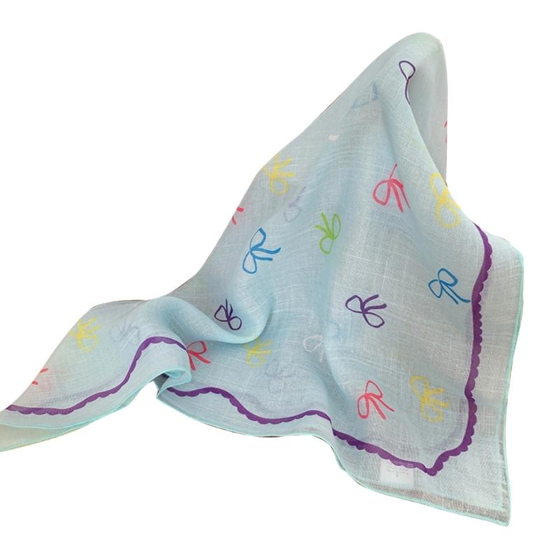 

Soft and Eye Catching Hair Scarf with Bowknot Print Fashionable Headwear 1 синій