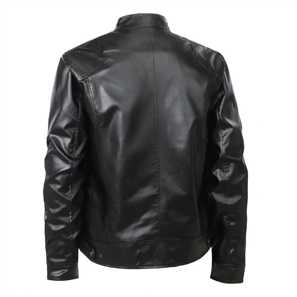 New men's PU leather jacket stand-up collar locomotive jacket slim casual jacket spring and autumn fashion leather jacket men
