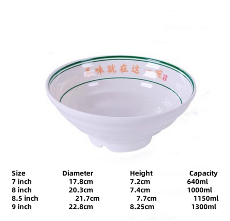 Melamine Noodle Bowl Household Plastic Tableware Restaurant big round Ramen Salad Bowl Thickened Not Easily Broken Soup Bowls