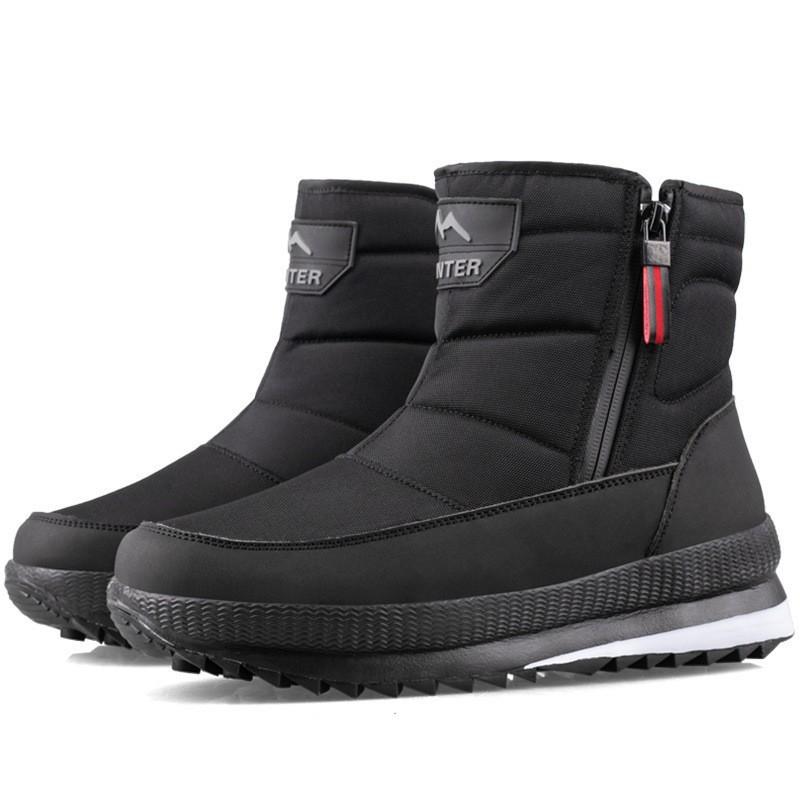 Men's Snow Boots Winter Plush Warm Cotton Shoes Outdoor Anti-skid Platform Boots Fashion Casual Short Boots Winter Men's Booties