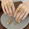 Adjustable Open Band Hermit Crab Statement Ring Conch Shell Wrap Ring  Music Festival Outfit