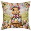 Easter Pillow Cover Rabbit Easter Egg Tea Party Creative Cushion Pillow Cover Premium Durable Quality Useful Practical