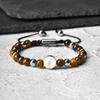 Virgin Mary Beaded Bracelets for Men Boys,Waterproof Stainless Steel Round Charms Wristband,Religious Prayer Jewelry Gift