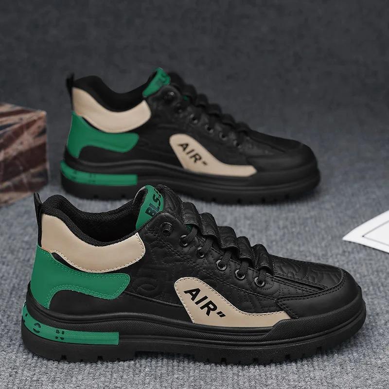High Quality Men's Sneakers Fashion Leather Casual Shoes Luxury Tennis Training Shoes for Men Vulcanize Shoes Sapatos Masculinos