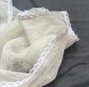 Spring And Autumn Thin Pure Linen Scarf Lace Design Pure White Scarf Ladies Summer Scarf Linen Outdoor Scarves