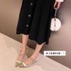 Cute woman~ kitten heel single shoes 2025 autumn high heels new women's shoes one-word buckle pointed OL commuter women's shoes