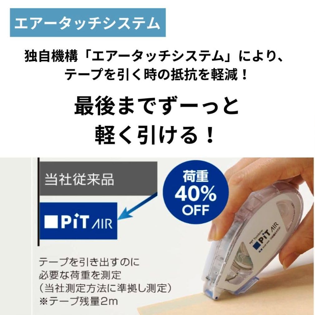 Tombow Pit Air Mini Tape Border Blue Tape Width X 10m Glue, (6mm Tape), 5-pack, PN-EASG01-5P