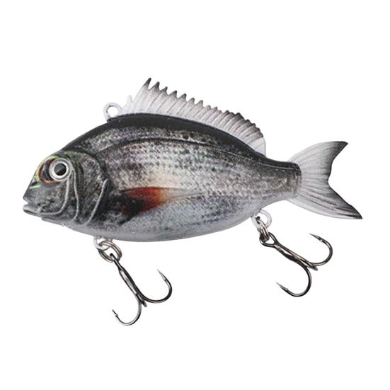 Hard Bait Swimbait with Treble Hook Realistic Looking Bright Color Natural Swimming Posture Portable Fishing Lure Fake Bait