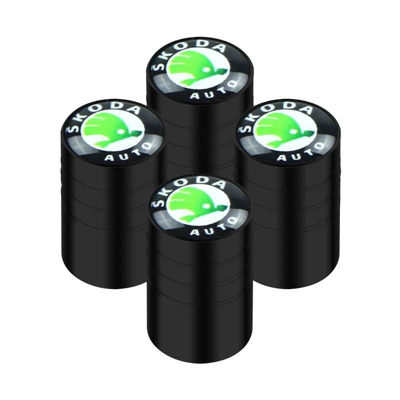 Car Sticker 2025 Hot New Sporty Aluminum Car Wheel Tire Valve Caps Tyre Rim Stem Covers Airdust Waterproof For Skoda Universal V