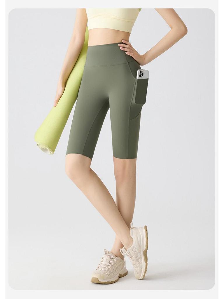 Women's High Waist Quick-Dry Compression Shorts with Tummy Control and Hip Lift for Yoga and Cycling