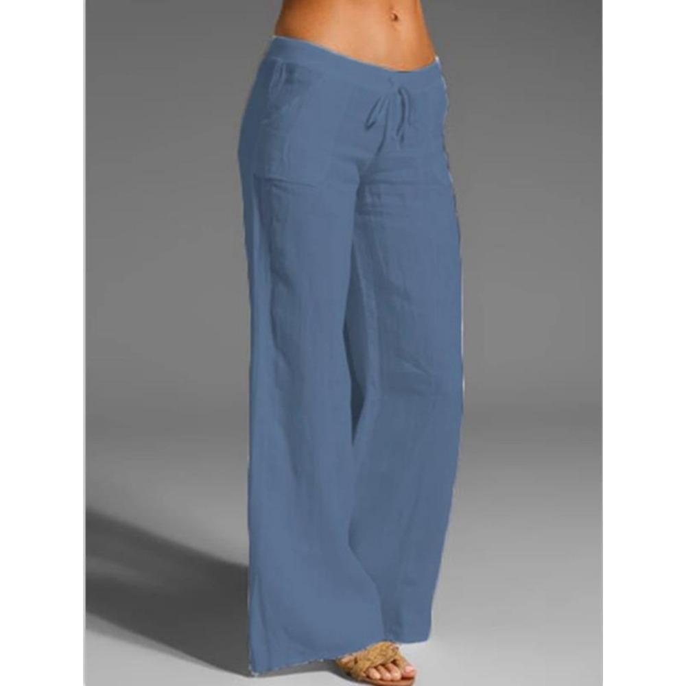 GMXIA Women's Fashion Casual Solid Color Print High Waist Pants & Capris