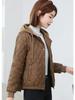 Women's Spring Autumn Winter Loose Thickened Warm Jacket Short Hooded Jacket Thin Top