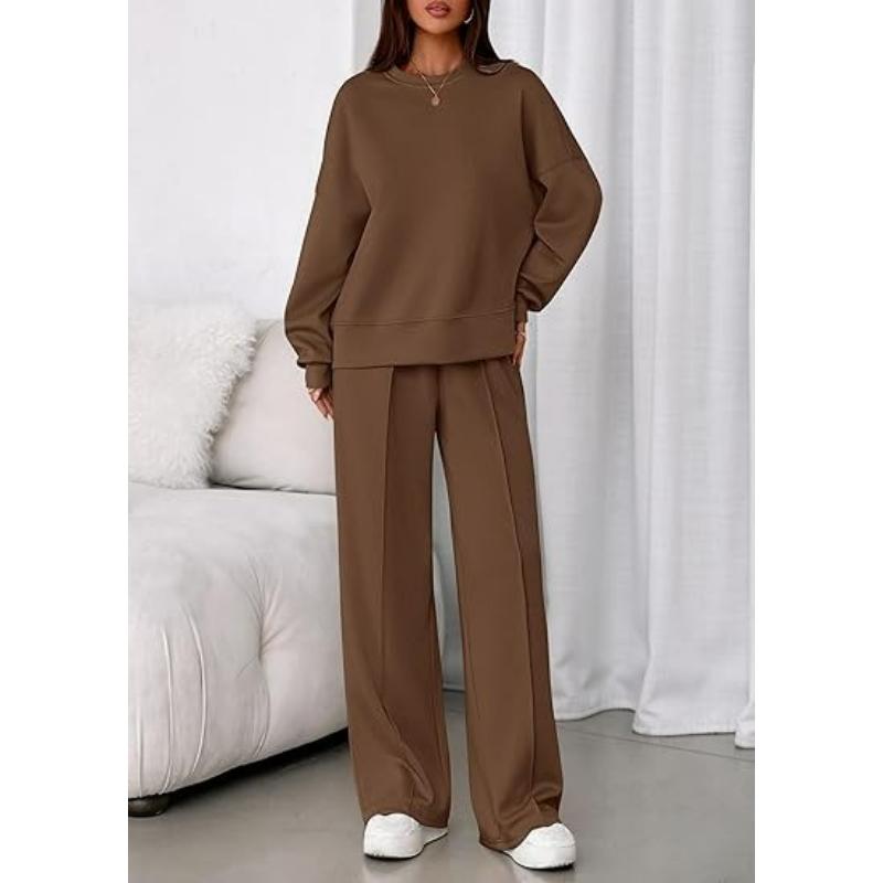 Fashion Casual Suit Solid Color Long-sleeved Sweater Zipper Trousers Two-piece Suit