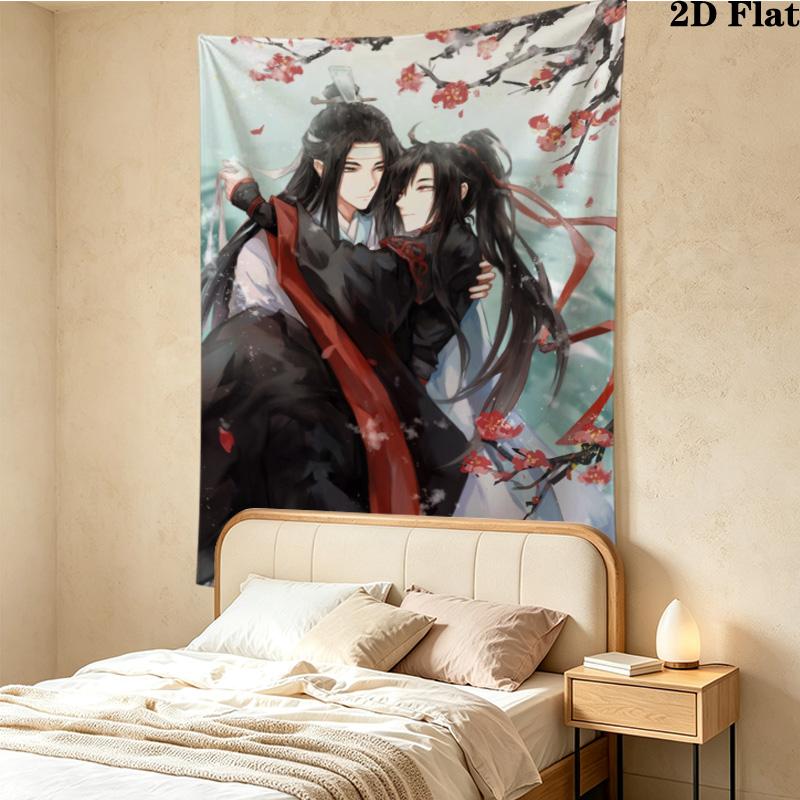 Grandmaster Demonic Cultivation Wall Tapestry Aesthetic Wall Hanging Printed Fabric Blanket Decorative Tapestries for Bedroom Living Room Home Decor