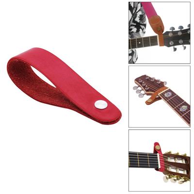 Vintage Leder Gitarrengurt Knopf Kopfplattenadapter Krawatte Gitarrenhalsgurt für Gitarre Bass Ukulele Violine Mandoline