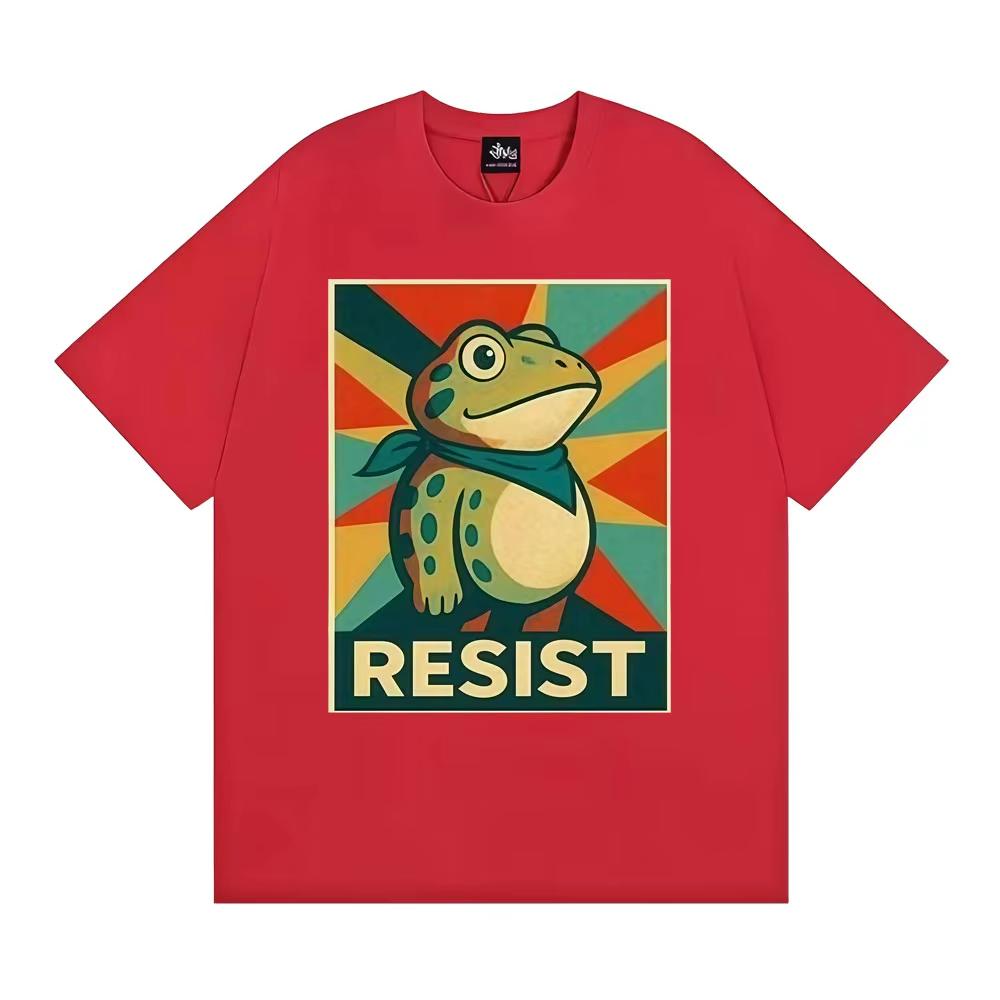 Portland Frog Dont Obey Resist Funny Tee Shirt Men Women Vintage Gothic Classic Tshirt Casual Humor Loose Short Sleeve T Shirt