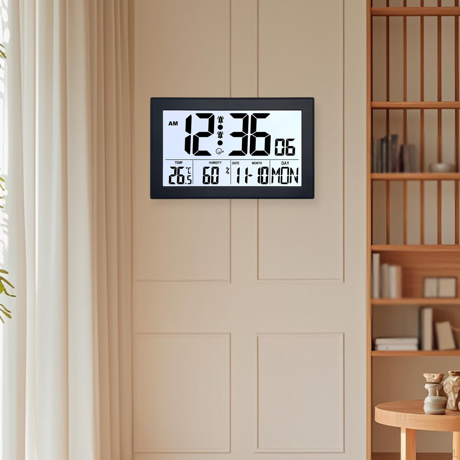 Bedside Digital Alarm Clock, Backlit, Versatile, Easy to Read, with Function, for Desk, Living H181H black