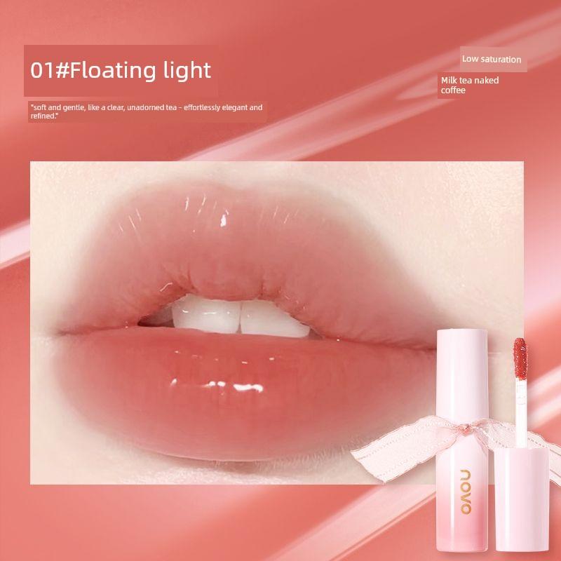 Novo Lip Lacquer Mirror Water Light Pure Desire Lipstick Raincoat Does Not Fade No Stain on Cup Nude Color Series Lip Gloss Female Plain Makeup