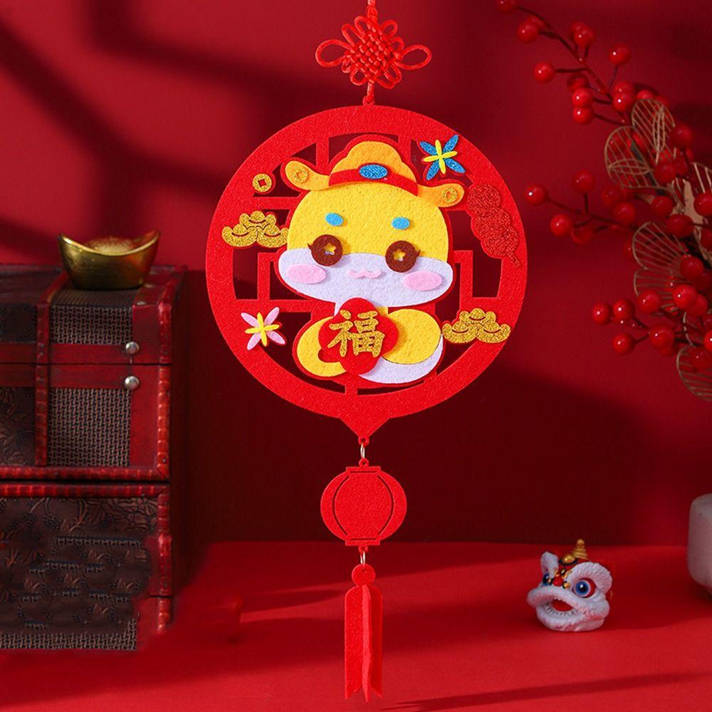 Traditional 2025 New Year Lucky Pendant DIY Toy Spring Festival Supplies  Home New Year Decoration