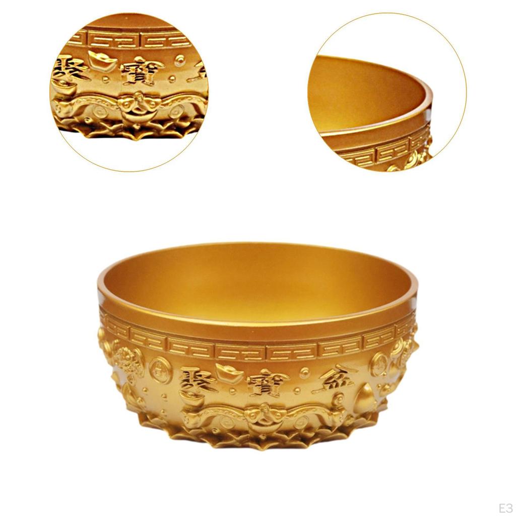 Feng Shui Bowl Decorative Ornament Statue Alloy Collectible Figurine By Asian Tradition Suitable for