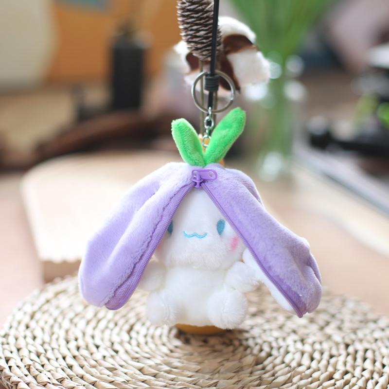Non-Toxic Funny Joy Kawaii Fruit Bunny Plush Toy Cute Carrot Strawberry Turn Funny Joy Rabbit Plush Toy Kids Birthday Christmas Gift