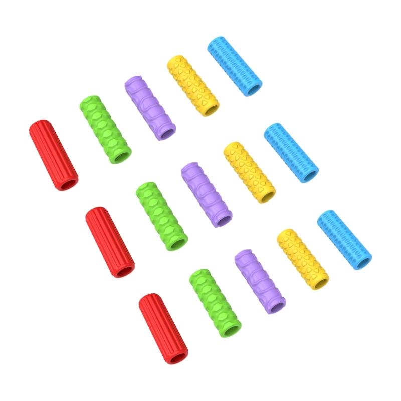 Silicone Writing Grips Random Styles Hand Fatigue Relief Non Slip Surfaces Textured Ergonomic School Office Essential