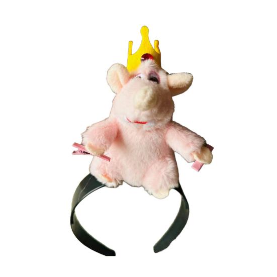 Kuchařská čelenka King Mouse se 2 sponami Lehká plyšová stuha do vlasů pro myš Protiskluzová smyčka nacpaných zvířecích chlupů Ženy Dívky Doplňky do vlasů Pokrývky hlavy