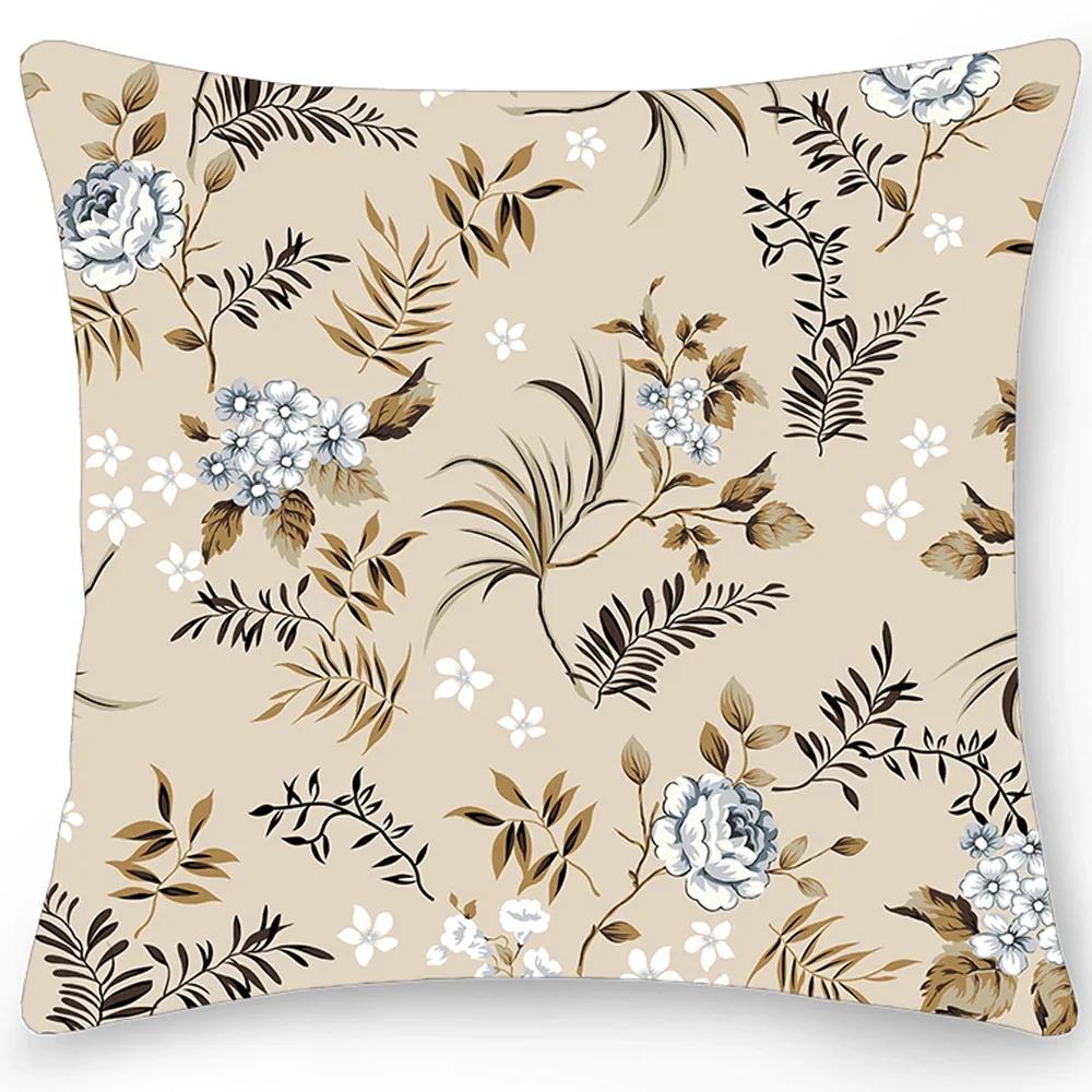 Home Pillowcase Car Sofa Cushion Cover Decor Luxurious Big Flower Printed Double Sided