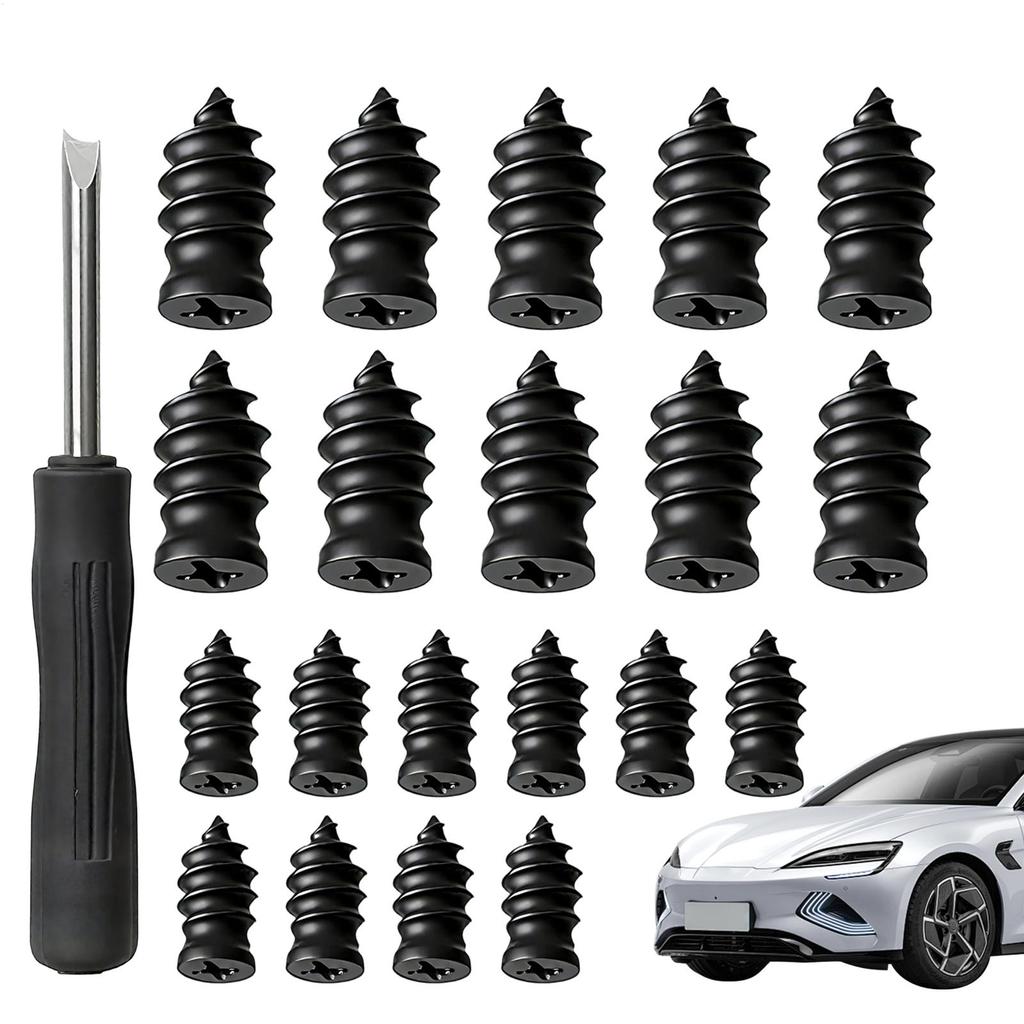 20Pcs Car Tyre Repair Rubber Nail Set Car Motorcycle Tyre Repair Nails Truck Scooter Bike Tire Puncture Repair Tool