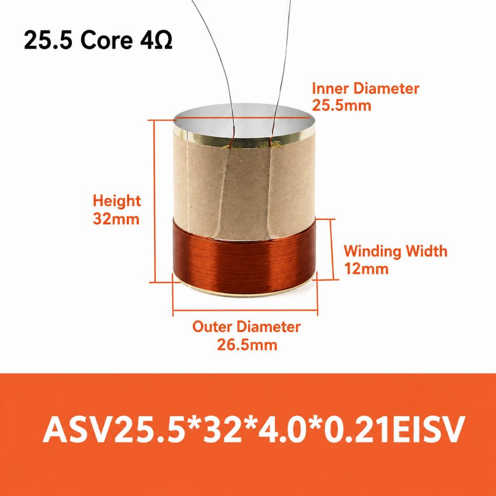 2 Layers Bass Voice Coil 19.5-38.5mm Bass Speaker Voice Coil Aluminum Voice Coil