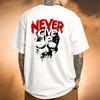 Summer Unisex Never Give Up Print Tshirts Gothic Casual Fashion High Street Vintage Tops Crew Neck Short Sleeve Cotton Tees