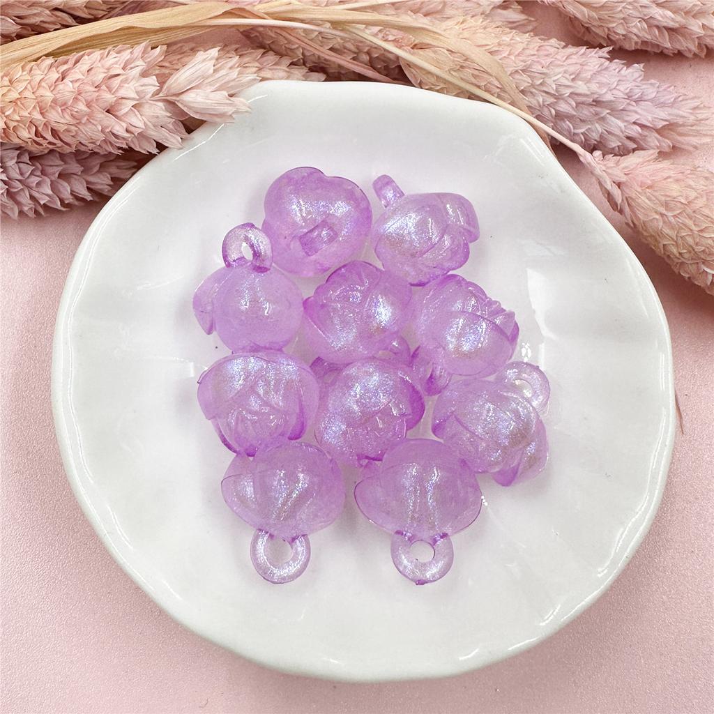 Rose Beads 10Pcs 14*15.5mm DIY Jewelry Accessories Ncklace Acrylic Flower Pendant Fashion High Quantity Popular