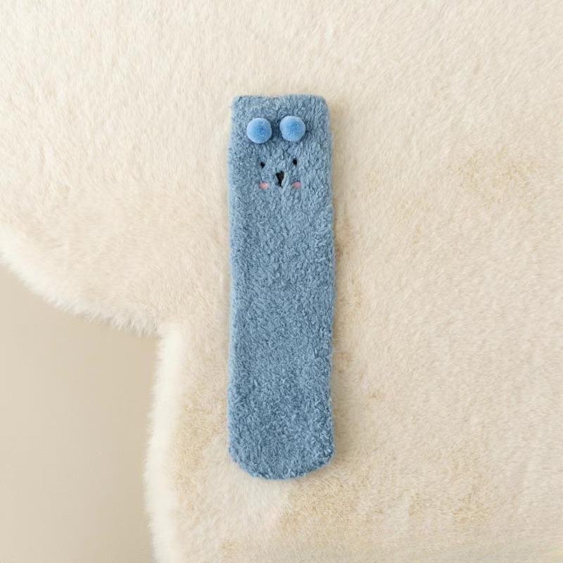 Female Winter Thick and Warm Velvet Coral Velvet Solid Color Home with Yuezi Stockings