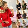 Womens Fur Winter Lined Parka Hooded Jacket Warm Thick Overcoats Outwear Coats