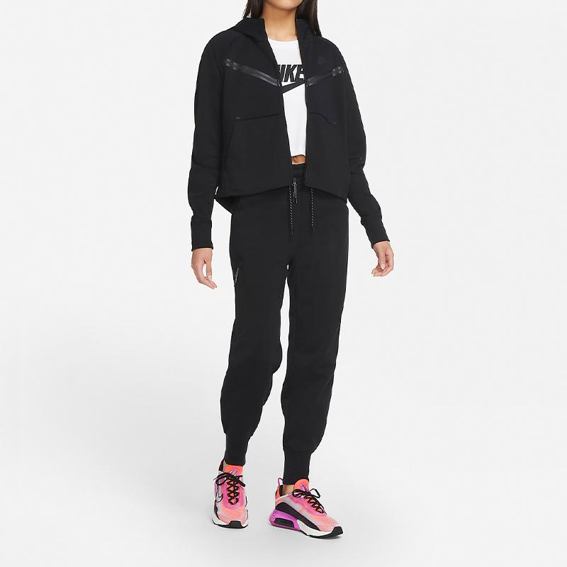 Nike Sportovní oblečení Tech Fleece Windrunner Mikina s kapucí na zip pro ženy Černé CW4299-010