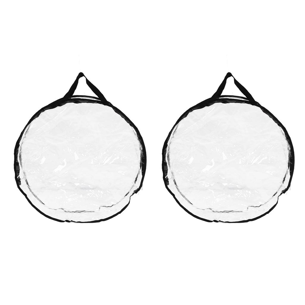 Wreath Storage Container Transparent Round Storage Bag Black Edge PVC Heavy Duty Storage Bag2PCS