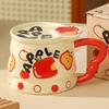 Creative and Personalized Fruit Ceramic Cup with Lid Mug with A Lid and Mug High Value Large Capacity Water Cup Office Drinking Gift
