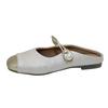 Xiaoxiang square head flat-soled single shoes women's shoes spring shallow mouth soft-soled Mary Jane shoes evening shoes