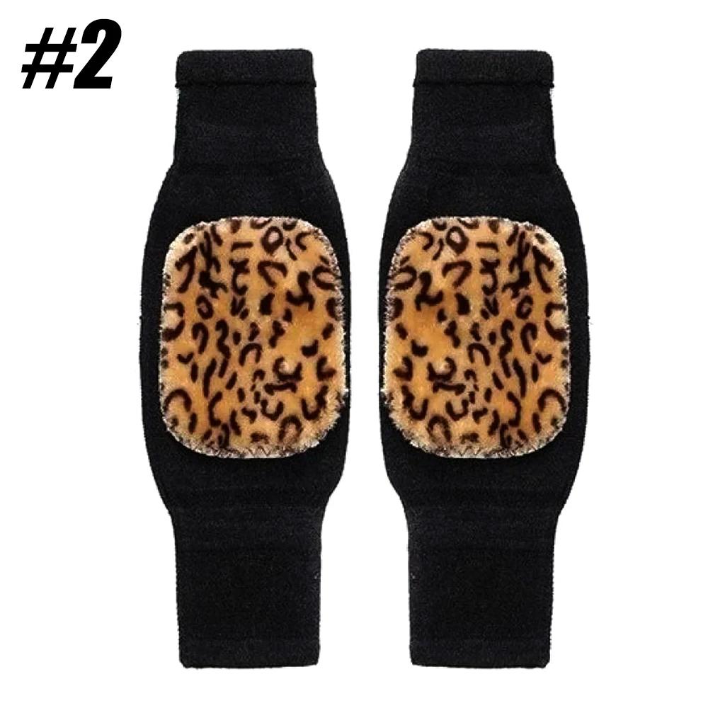 1Pair Winter Cashmere Knee Pads Thick Warm Wool Knee Sleeve For Women And Men High Elastic Non-Slip Plus Velvet Knee Warmer Pads