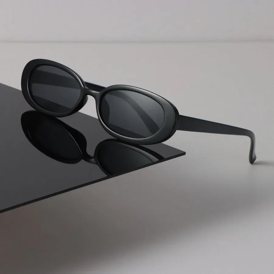 

Fashion Sunglasses Women Men Oval Mirror Lens Brand Designer Black Sun Glasses Trendy Eyewear Unisex Sexy Classic
